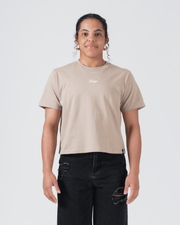 Script Women's Heavyweight Tee Streetwear Kingz XS Tan
