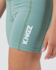 Kore Womens Training Shorts - Green Kingz