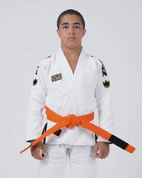 Comp V6 Youth Jiu Jitsu Gi - White Kimonos Kingz White M0000