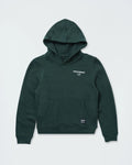 Kingz HQ V2 Youth Hoodie Dark Forest Green - Flat Lay Product Only Front Kangaroo Pocket KINGZ KIMONOS Text Left Chest Woven Label Hem Cozy Streetwear [color:Dark Forest Green]