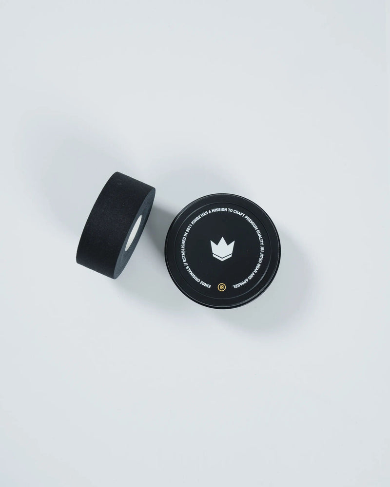 Kingz Athletic Tape Black - Overhead View - Self-Adhesive Black Sports Tape Roll for BJJ Training