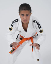 Comp V6 Youth Jiu Jitsu Gi - White Kimonos Kingz