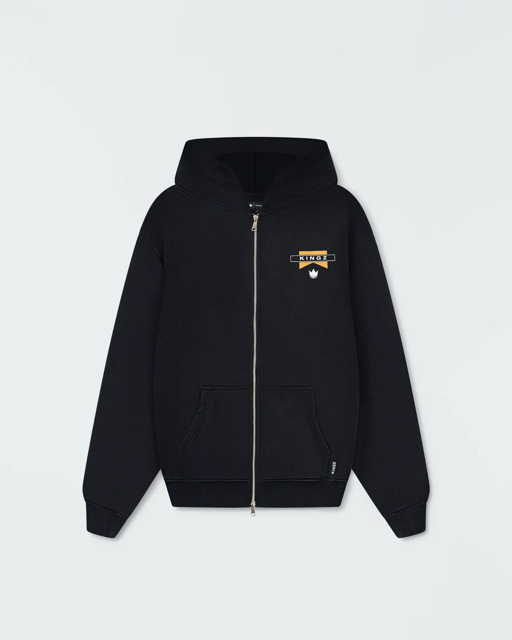 Flag Zip Up Hoodie - Black