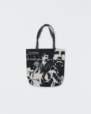 Kingz Legends Never Die Respect Youth Gi in White – flat lay: black and white graphic tote bag Respect Earned Not Given text