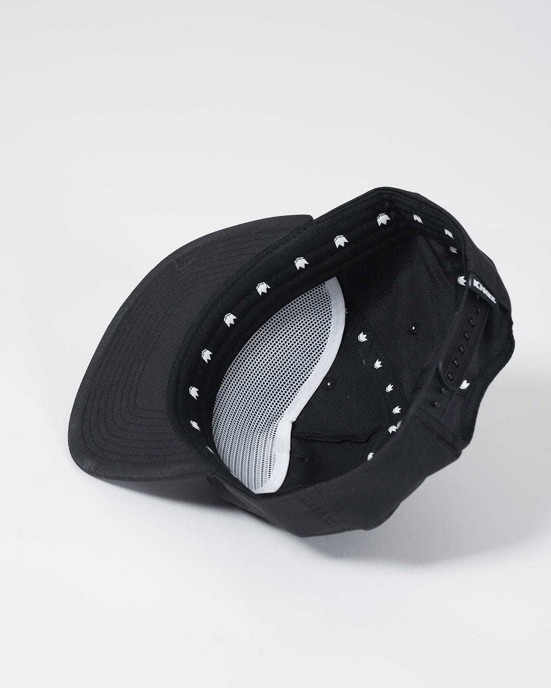 Crown Patch 5-Panel Strapback Hat - Black
