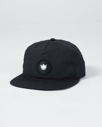 Crown Patch 5-Panel Strapback Hat - Black Hat Kingz Black
