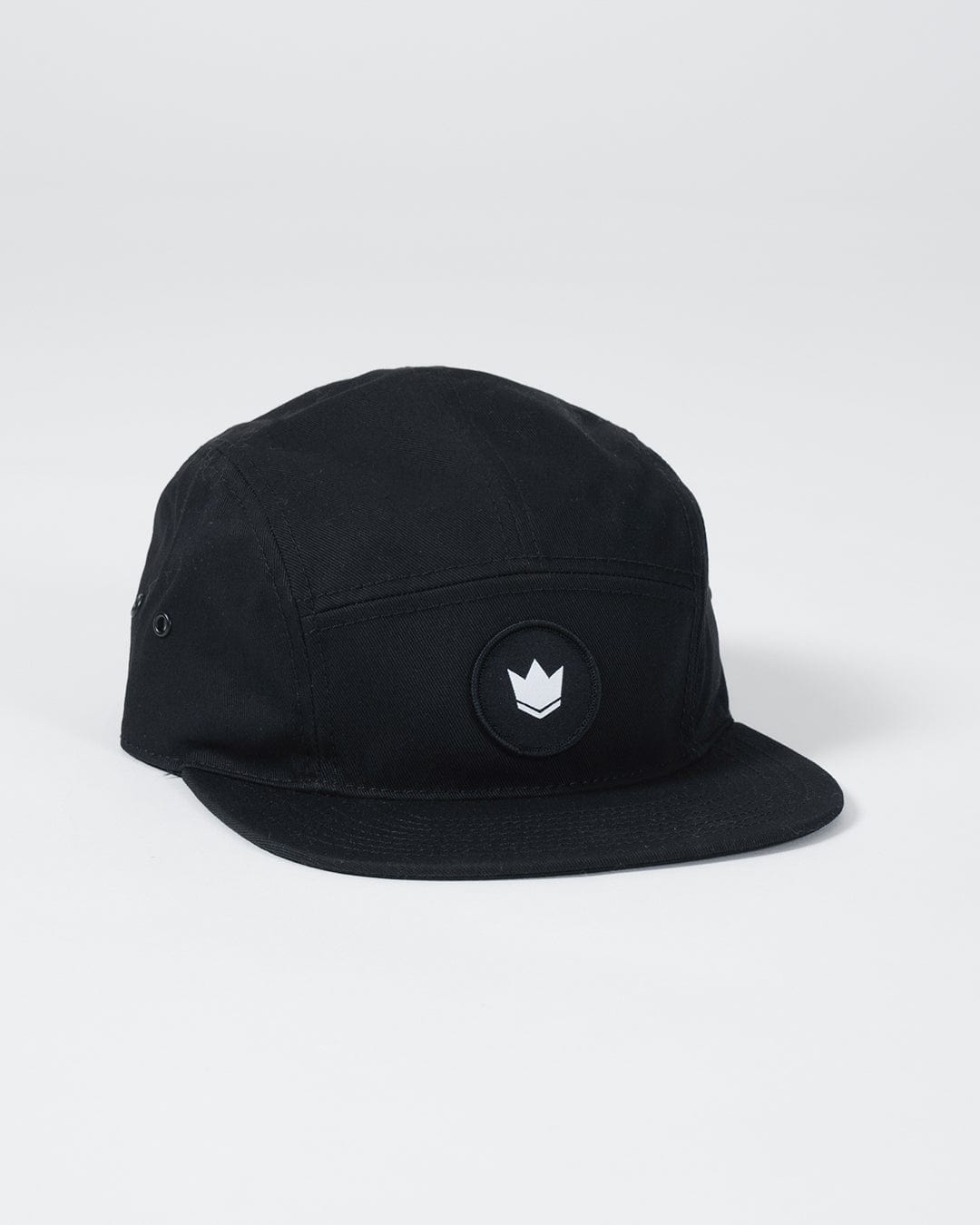 Crown Patch Strapback Hat - Black