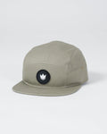 Kingz Crown Patch Strapback Hat Oliver - Angled Front View Sage Green Hat Black Circle Crown Patch Front Panel Ventilation Eyelets BJJ Training Apparel [color:Oliver]