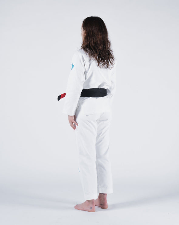 The ONE Womens Jiu Jitsu Gi - White/Sky Blue