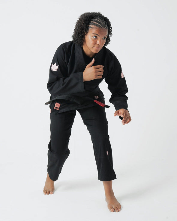 ONE ženski Jiu Jitsu Gi - crno/ružino zlato - BESPLATNI bijeli pojas