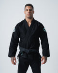 Kingz Classic 3.0 BJJ Gi Black - 450gsm Pearl Weave Plus Heat Resistant Rubber Lapel Front View