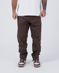 Kingz Casual Rip Stop Gi Pant - Brown - Full Body Front View Male Athlete Earthy Brown Durable Rip Stop Fabric Relaxed Fit Elastic Waistband BJJ Gi Training Apparel [color:Earthy brown]