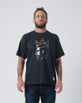 Kingz Crown Tee - Front View - Leandro Lo LO Crown Profile Portrait Gold Crown Legacy Champion - Black BJJ Tee [color:Black]