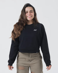 Type Women's Crop Sweater Streetwear Kingz Black XS