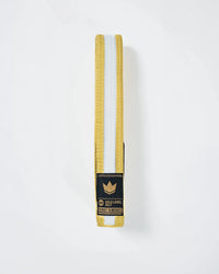 Gold Label V2 Kids Belt - White Stripe Belts Kingz M0000 Yellow/White