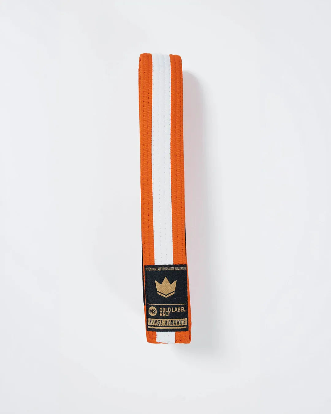 Gold Label V2 Kids Belt - White Stripe - Orange/White