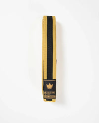 Gold Label V2 Kids Belt - Black Stripe Jiu Jitsu Gear Kingz M0000 Yellow/Black