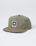 Kingz Original V2 Snapback - Green - Angled View Olive Green Hat Black White Crown Badge Front Panel Yellow Piping Detail KINGZ Text Casual Fit BJJ Training Apparel [color:Green]
