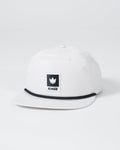 Kingz Original V2 Snapback - Natural - Front Angle View White Hat Black Crown Logo Front Panel Black Trim Snapback Closure BJJ Training Apparel [color:Black/White]