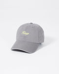 Kingz Script Dad Hat Grey - Angled Front View Embroidered Yellow Kingz Text Center Panel Curved Brim Classic Fit Casual Headwear BJJ Training Apparel [color:Grey]