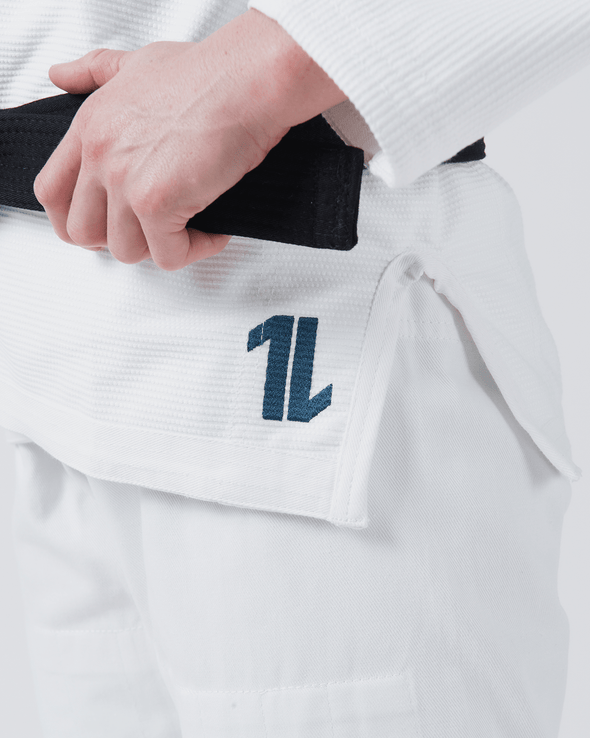 The ONE Women's Jiu Jitsu Gi - Smoke Blue Edition - White - Fighters Market