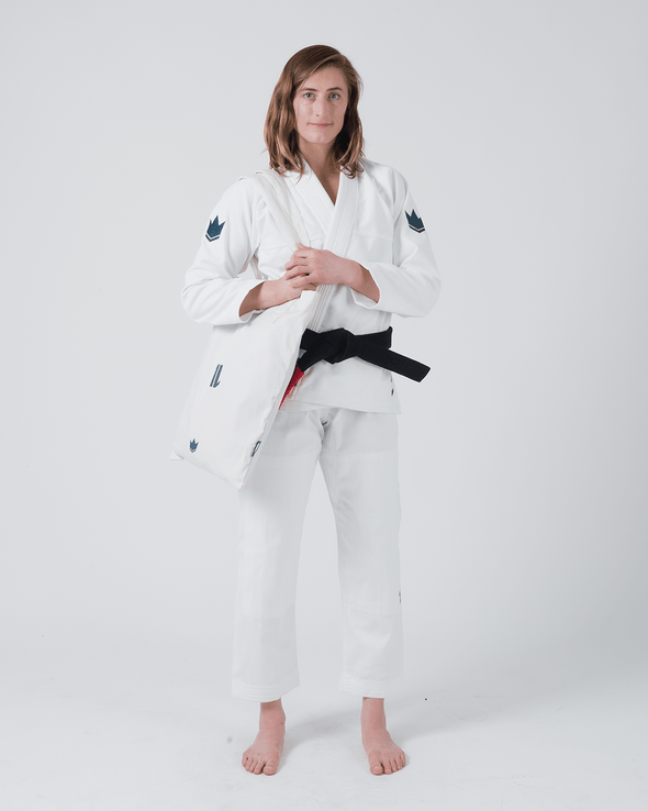 The ONE Women's Jiu Jitsu Gi - Smoke Blue Edition - White - Fighters Market