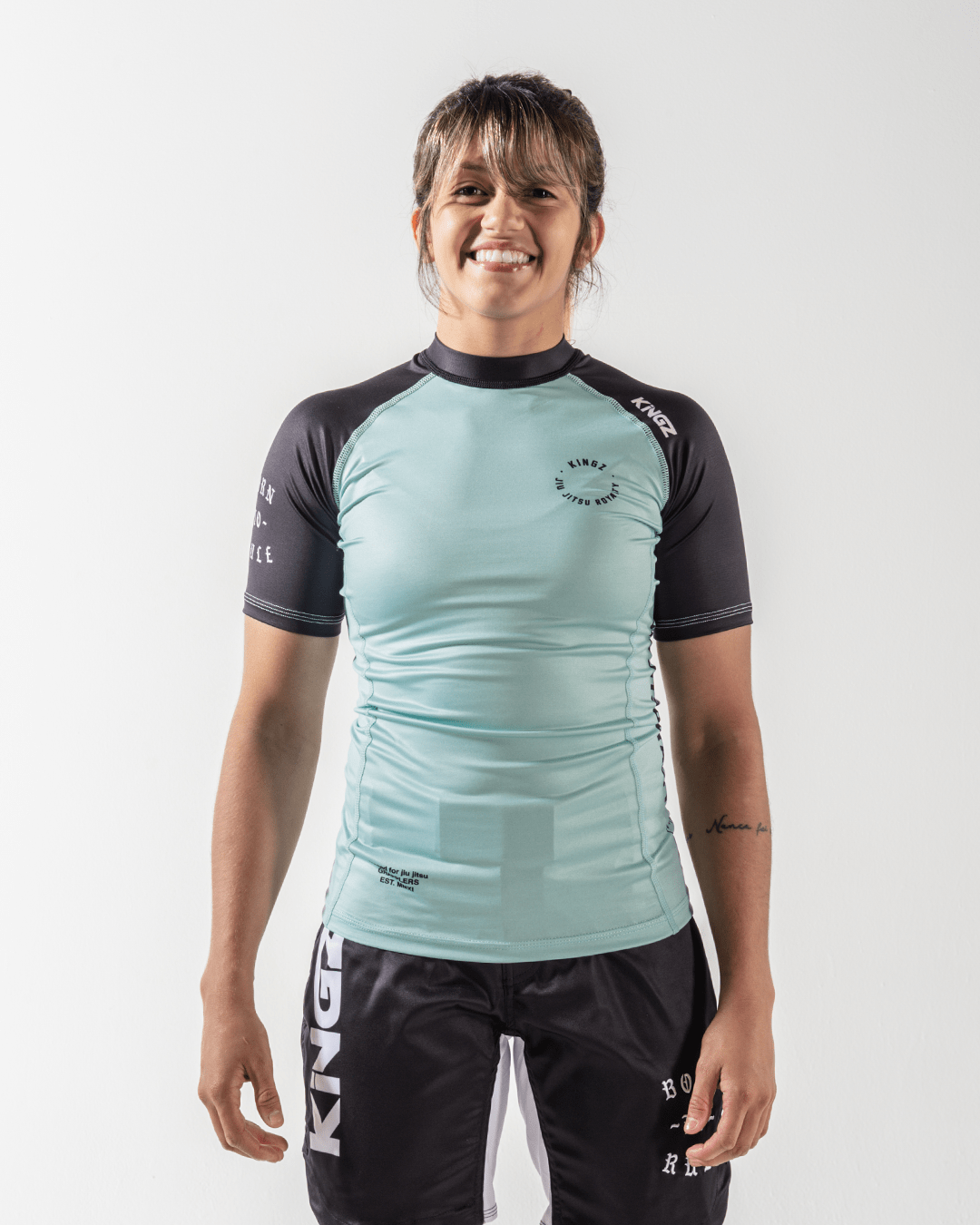 Born To Rule Womens S/S Rashguard - Teal