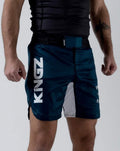 Kingz Born To Rule Shorts Maroon - Full Body Front View Male Athlete Maroon with Black Waistband White Side Panel Bold "BORN TO RULE" Text Right Thigh Grappling Shorts BJJ Training [color:Black]