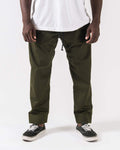 Kingz Casual Rip Stop Gi Pants Military Green - Front View Male Athlete Military Green Drawstring Waist Elastic Cuffs Relaxed Fit Durable Fabric BJJ Gi Training [color:Military Green]